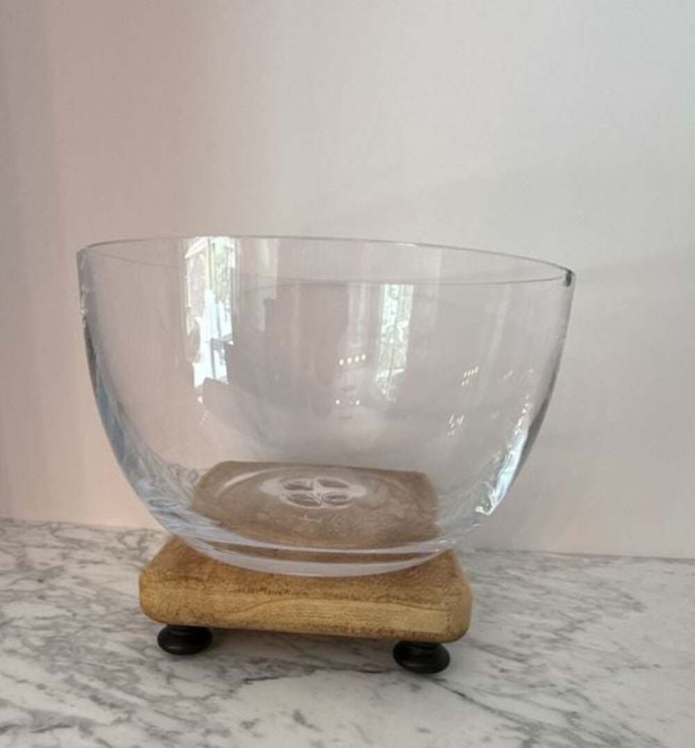 Simon Pearce Clear Glass Bowl  Large 8.5x7